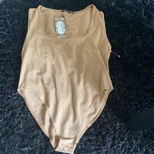 Boohoo Tan Bodysuit